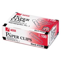 Acco Premium Paper Clips Size 1 100Box 10 Boxespack