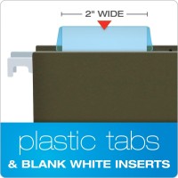 Pendaflex 42Blu Hanging File Folder Tabs 15 Tab Two Inch Blue Tabwhite Insert Pack Of 25