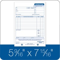 Adams Job Work Order Book 3Part Carbonless Whitecanarywhite 5916 X 8716 Inches 33 Sets T5868