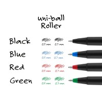 Uniball Roller Rollerball Pens Fine Point Micro Tip 05Mm Black 12 Pack