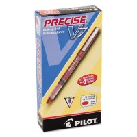 Pilot Precise V7 Capped Liquid Ink Rolling Ball Pens Fine Point 07 Mm Red Pack Of 12