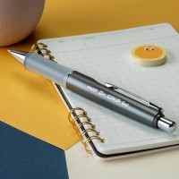 Pilot Dr Grip Limited Refillable Retractable Gel Ink Rolling Ball Pen Fine Point Metallic Charcoal Gray Barrel Black Ink