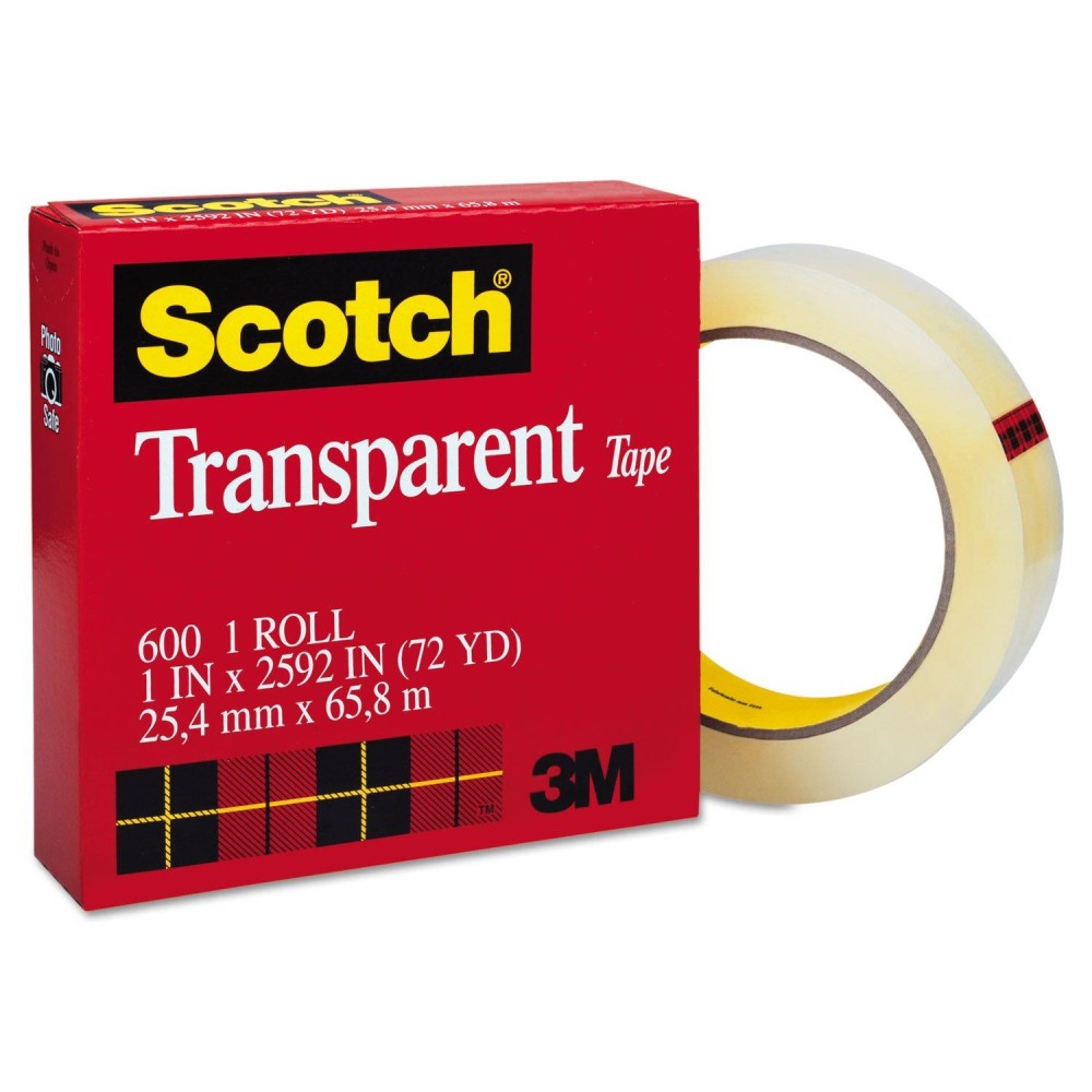 Scotch Transparent Tape 1 Box 1 In X 2592 In 600