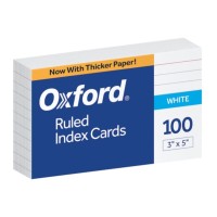 Oxford Ruled Index Cards 3 X 5 White 100Pack 31