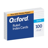 Oxford 4 X 6 Ruled White Index Cards 100Pack