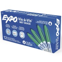 Expo Visavis Weterase Overhead Transparency Markers Fine Tip 12Count