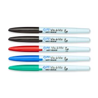 Expo Visavis Weterase Overhead Transparency Markers Fine Point Assorted Colors 5Count