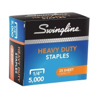 Swingline Staples Heavy Duty 14 Length 25 Sheet Capacity 100Strip 5000Box 1 Pack 79394 Silver