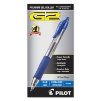 Pilot G2 Premium Gel Roller Pens Extra Fine Point 05 Mm Pack Of 12 Blue