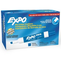 Expo Low Odor Dry Erase Markers Chisel Tip Blue 12 Count