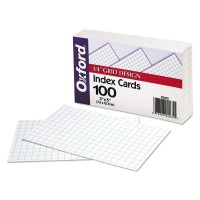 Oxford Grid Design Index Cards 3 X 5 Inches White 100 Per Pack 02035Ee