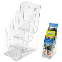 Deflecto Multicompartment Docuholder Countertop Or Wall Mount 4Tiered Literature Holder Small Size Clear 478W X 10H