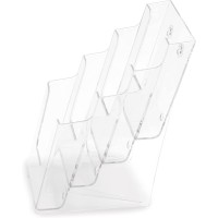 Deflecto Multicompartment Docuholder Countertop Or Wall Mount 4Tiered Literature Holder Small Size Clear 478W X 10H