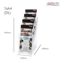 Deflecto Multicompartment Docuholder Countertop Or Wall Mount 4Tiered Literature Holder Small Size Clear 478W X 10H