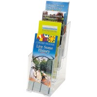 Deflecto Multicompartment Docuholder Countertop Or Wall Mount 4Tiered Literature Holder Small Size Clear 478W X 10H