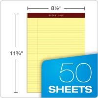 Tops Docket Gold Writing Pads 812 X 1134 Legal Rule Canary Paper Perforated 50 Sheets 6 Pack 63956