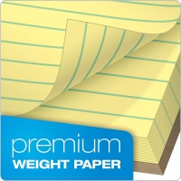 Tops Docket Gold Writing Pads 812 X 1134 Legal Rule Canary Paper Perforated 50 Sheets 6 Pack 63956