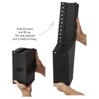 Lathem Expanding Time Card Rack For 9 Cards 25 Pockets Black Plastic Mounting Hardware 259Ex