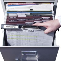 Officemate 83040 Landscape Klip File 1 Capacity Holds 8 12 X 11 Plastic Charcoal Oic83040