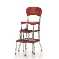 Cosco Retro Counter Chairstep Stool Sliding Red