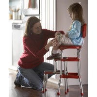 Cosco Retro Counter Chairstep Stool Sliding Red