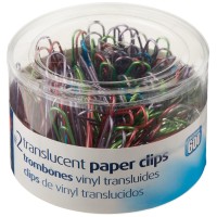 Officemate International Corp 97211 Translucent Paper Clips Vinyl Small 600Bx Bepegnrdsr