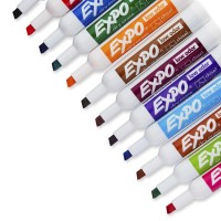 Expo Low Odor Dry Erase Markers Chisel Tip Assorted Colors 12 Count