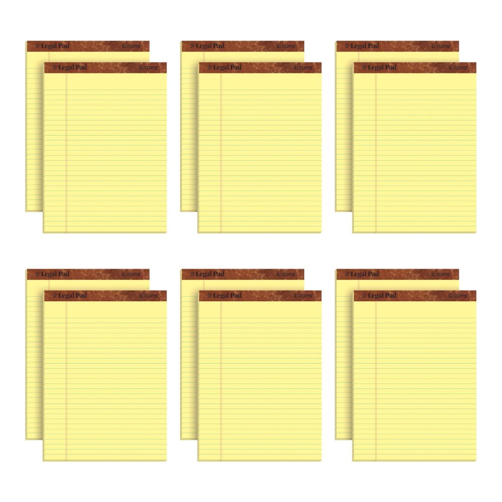 Tops 85 X 11 Legal Pads 12 Pack The Legal Pad Brand Wide Ruled Yellow Paper 50 Sheets Per Writing Pad Made In The Usa 75