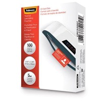 Fellowes Hot Laminating Pouches Id Tag Not Punched 5 Mil 100 Pack 52015