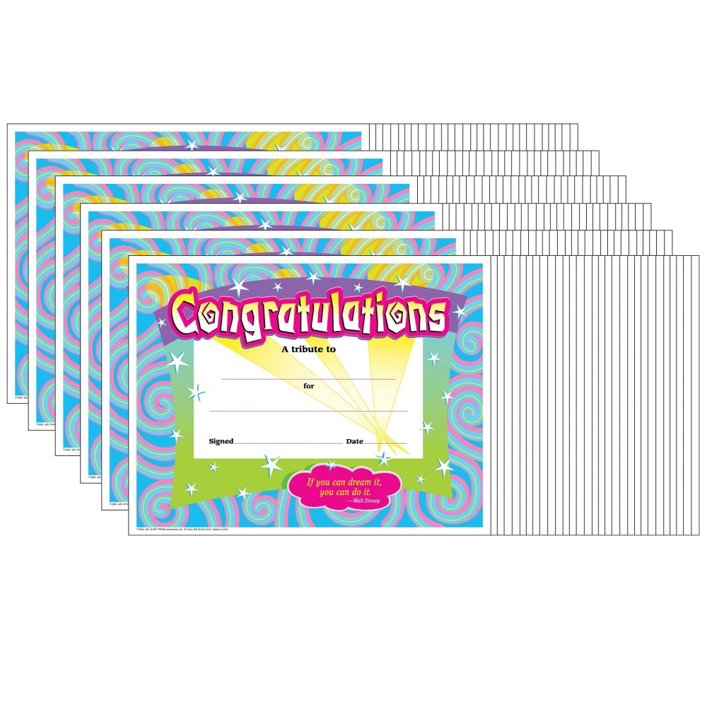 Colorful Classics Certificates Congratulationsswirls