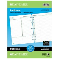 Daytimer Two Page Per Day Refill 2 Months Undated Looseleaf Folio Size 85 X 11 Inches 87342