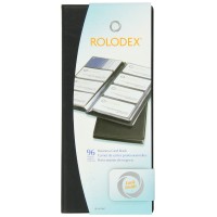 Rolodex Vinyl Business Card Book With Az Tabs Holds 96 Cards Of 225 X 4 Inches Black 67467