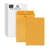 Quality Park Clasp Envelopes Brown Kraft 10 X 15 Inches Box Of 100 37898