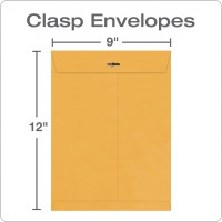 Quality Park 9 X 12 Clasp Envelopes Clasp And Gummed Closures For Storing Or Mailing Extra Heavyduty 32 Lb Kraft Paper 100 P