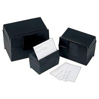 Oxford 01351 Plastic Index Card Flip Top File Box Holds 300 3 X 5 Cards Matte Black 1 Ea