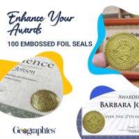 Geographics Gold Foil Award Certificate Seals Embossed Official Seal Of Excellence 2 Inch Set Of 100