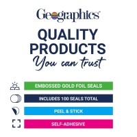 Geographics Gold Foil Award Certificate Seals Embossed Official Seal Of Excellence 2 Inch Set Of 100