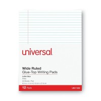 Universal Unv11000 85 In X 11 In Glue Top Pads Legal Rule White 1 Dozen