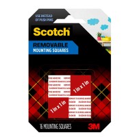 Scotch Removable Doublesided Mounting Squares 16 Precut Foam Squares 1 In X 1 In Removes Easily Without Leaving Any Resid