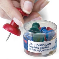 Officemate Giant Push Pins 15 Inch Assorted Colors Tub Of 12 92902