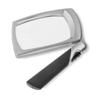 Carson Led Lighted 25X Power Rectangular Magnifier With Folding Collapsible Handle Mj30