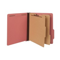 Universal Pressboard Classification Folders Letter 6Section Ruby Red 10Bx