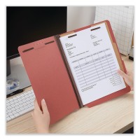 Universal Pressboard Classification Folders Letter 6Section Ruby Red 10Bx