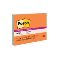 Postit Super Sticky Notes 8X6 Inches 4 Pads Orange Pink Blue Green Recyclable 6845Ssp