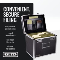 Vaultz Locking File Organizer Box 135 X 1325 X 105 Inch Large Portable Locking Storage Box For Filing Letters Documents