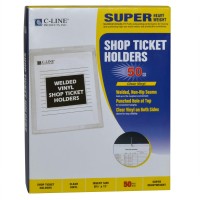 Cline Vinyl Shop Ticket Holders Both Sides Clear 85 X 11 Inches 50 Per Box 80911