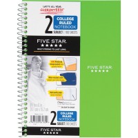 Five Star Spiral Notebook 2 Subject College Ruled Paper 100 Sheets 912 X 6 Color Selected For You 1 Count 06180