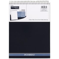 Cambridge Notebook Business Notebook 812 X 11 70 Sheets College Ruled Top Wirebound Navy 59882