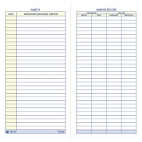 Adams Vehicle Mileage Journal 325 X 625 Inches White Afr10