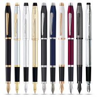 Cross Century Ii Refillable Fountain Pen Medium Nib Includes Premium Gift Box Lustrous Chrome